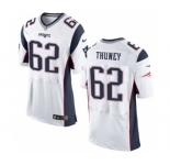 Men's Nike New England Patriots #62 Joe Thuney Elite White NFL Jersey