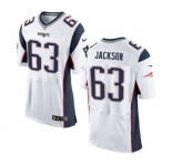 Men's Nike New England Patriots #63 Tre Jackson Elite White NFL Jersey