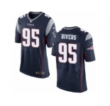 Men's Nike New England Patriots #95 Derek Rivers Elite Navy Blue Team Color NFL Jersey