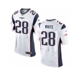 Nike New England Patriots #28 James White white jerseys[Elite]