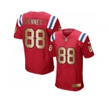 Nike New England Patriots #88 Martellus Bennett Red Alternate Men's Stitched NFL Elite Gold Jersey