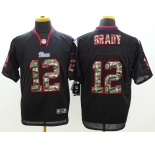 nike nfl jerseys new england patriots #12 brady black[Elite Camo Fashion]