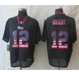 nike nfl jerseys new england patriots #12 brady black[Elite USA flag fashion]
