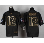nike nfl jerseys new england patriots #12 brady black[Elite gold lettering fashion]