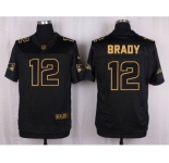nike nfl jerseys new england patriots #12 tom brady black gold collection[Elite]