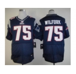 nike nfl jerseys new england patriots #75 wilfork blue[Elite]