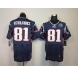 nike nfl jerseys new england patriots #81 hernandez blue[Elite 50th Patch]