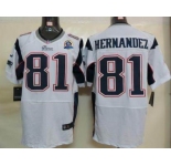 nike nfl jerseys new england patriots #81 hernandez white[Elite 50th Patch]