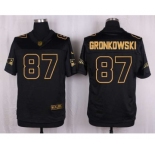 nike nfl jerseys new england patriots #87 gronkowski black gold collection[Elite]