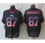 nike nfl jerseys new england patriots #87 gronkowski black[Elite USA flag fashion]