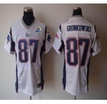 nike nfl jerseys new england patriots #87 gronkowski white[Elite 50th Patch]