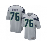 Men Nike Seattle Seahawks #76 Duane Brown Game Grey Alternate NFL Jersey