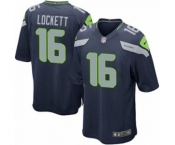 Men's Nike Seattle Seahawks #16 Tyler Lockett Game Steel Blue Team Color NFL Jersey