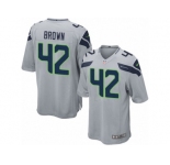Men's Nike Seattle Seahawks #42 Arthur Brown Game Grey Alternate NFL Jersey