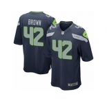 Men's Nike Seattle Seahawks #42 Arthur Brown Game Steel Blue Team Color NFL Jersey