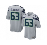 Men's Nike Seattle Seahawks #63 Mark Glowinski Game Grey Alternate NFL Jersey