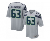 Men's Nike Seattle Seahawks #63 Mark Glowinski Game Grey Alternate NFL Jersey