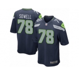 Men's Nike Seattle Seahawks #78 Bradley Sowell Game Steel Blue Team Color NFL Jersey