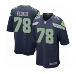 Men's Nike Seattle Seahawks #78 D.J. Fluker Game Navy Blue Team Color NFL Jersey
