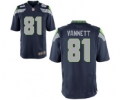 Men's Nike Seattle Seahawks #81 Nick Vannett Game Blue Team Color NFL Jersey