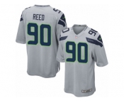 Men's Nike Seattle Seahawks #90 Jarran Reed Game Grey Alternate NFL Jersey
