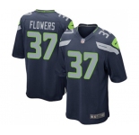 Men's Seattle Seahawks #37 Tre Flowers Game Navy Blue Team Color Football Jersey