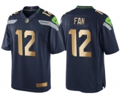 Nike Seattle Seahawks #12 12th Fan 2016 Christmas Navy Golden Men's NFL Game Special Edition Jersey