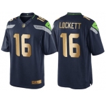 Nike Seattle Seahawks #16 Tyler Lockett 2016 Christmas Navy Golden Men's NFL Game Special Edition Jersey