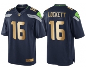 Nike Seattle Seahawks #16 Tyler Lockett 2016 Christmas Navy Golden Men's NFL Game Special Edition Jersey