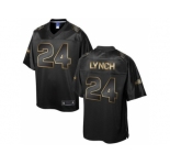 Nike Seattle Seahawks #24 Marshawn Lynch Pro Line Black Gold Collection Jersey[Game]