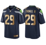 Nike Seattle Seahawks #29 Earl Thomas III 2016 Christmas Navy Golden Men's NFL Game Special Edition Jersey