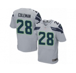 Men Nike Seattle Seahawks #28 Justin Coleman Elite Grey Alternate NFL Jersey