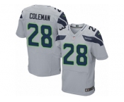 Men Nike Seattle Seahawks #28 Justin Coleman Elite Grey Alternate NFL Jersey