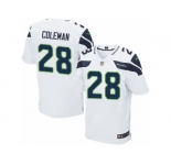 Men Nike Seattle Seahawks #28 Justin Coleman Elite White NFL Jersey