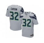 Men Nike Seattle Seahawks #32 Chris Carson Elite Grey Alternate NFL Jersey