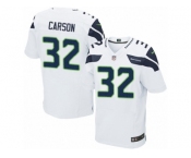 Men Nike Seattle Seahawks #32 Chris Carson Elite White NFL Jersey