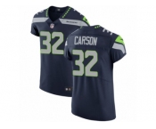 Men Nike Seattle Seahawks #32 Chris Carson Navy Blue Team Color Vapor Untouchable Elite Player NFL Jersey