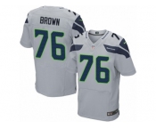 Men Nike Seattle Seahawks #76 Duane Brown Elite Grey Alternate NFL Jersey