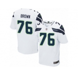 Men Nike Seattle Seahawks #76 Duane Brown Elite White NFL Jersey