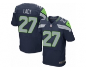 Men's Nike Seattle Seahawks #27 Eddie Lacy Elite Steel Blue Team Color NFL Jersey