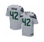Men's Nike Seattle Seahawks #42 Arthur Brown Elite Grey Alternate NFL Jersey