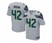 Men's Nike Seattle Seahawks #42 Arthur Brown Elite Grey Alternate NFL Jersey