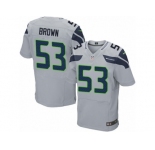 Men's Nike Seattle Seahawks #53 Arthur Brown Elite Grey Alternate NFL Jersey
