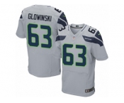 Men's Nike Seattle Seahawks #63 Mark Glowinski Elite Grey Alternate NFL Jersey
