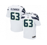 Men's Nike Seattle Seahawks #63 Mark Glowinski Elite White NFL Jersey