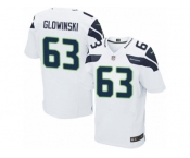 Men's Nike Seattle Seahawks #63 Mark Glowinski Elite White NFL Jersey
