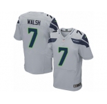 Men's Nike Seattle Seahawks #7 Blair Walsh Elite Grey Alternate NFL Jersey