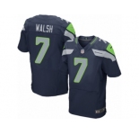 Men's Nike Seattle Seahawks #7 Blair Walsh Elite Steel Blue Team Color NFL Jersey