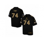 Men's Nike Seattle Seahawks #74 George Fant Elite Black Pro Line Gold Collection NFL Jersey