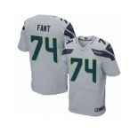 Men's Nike Seattle Seahawks #74 George Fant Elite Grey Alternate NFL Jersey